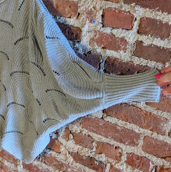 Unbranded Medium Gray Bat-Wing Knit Wide Neck Pullover Sweater‎ - Picture 2 of 4